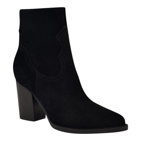 Nine West Women's Taytay Pointy Toe Block Heel Dress Booties Black Size 9 - Picture 1 of 5